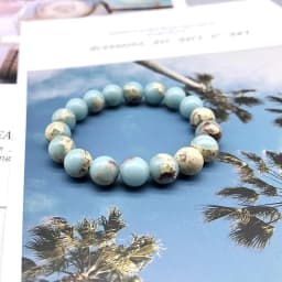 Natural Stone Light Blue Streche Pulserase Bijoux Bracelet Elastic Women Fashion Jewelry Round Loose Beads Created Charms
