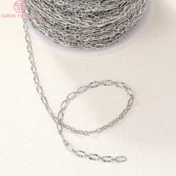 (4309)1 Meter Width 3.2MM Thickness 0.1MM 24K Gold Color Brass Engraved Necklace Chains Quality Diy Jewelry Findings Accessories
