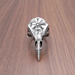 Punk 316L Stainless Steel Men‘s Viking Norse Mythology Odin Crow Raven Ring Nordic Amulet Compass Jewelry Gifts