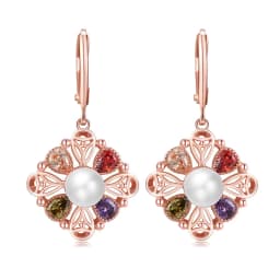 Women's Fashion Shiny Colorful Zircon Pendant Necklaces Multicolor Flower Rose Gold Charming Necklace Pendants Jewelry Best Gift