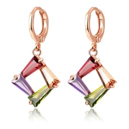 Women's Fashion Shiny Colorful Zircon Pendant Necklaces Multicolor Flower Rose Gold Charming Necklace Pendants Jewelry Best Gift