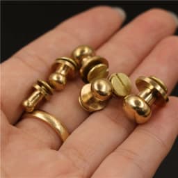 10pcs Solid Brass Sam Browne Style ball Rivets Sam Brown Button Round Head Ball Post Studs Buckle DIY Leather Craft Accessories