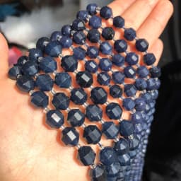 Natural Faceted Dark Blue Sapphire Stone Beads Olive Shape Loose Spacer Beads For DIY Jewelry Making Bracelet Accessories 15''