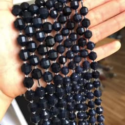 Natural Faceted Dark Blue Sapphire Stone Beads Olive Shape Loose Spacer Beads For DIY Jewelry Making Bracelet Accessories 15''
