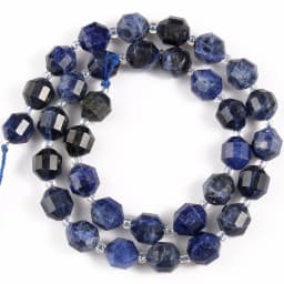 Natural Faceted Dark Blue Sapphire Stone Beads Olive Shape Loose Spacer Beads For DIY Jewelry Making Bracelet Accessories 15''