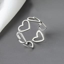 LIVVY Silver Color Love Heart Shell Finger Ring For Women Fashion Party Wedding Jewelry Ring Gift 2021 Trend