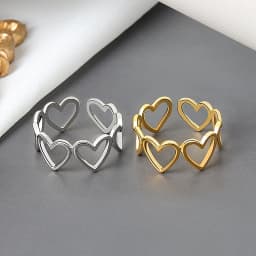 LIVVY Silver Color Love Heart Shell Finger Ring For Women Fashion Party Wedding Jewelry Ring Gift 2021 Trend