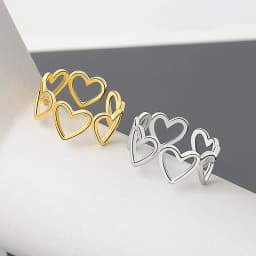 LIVVY Silver Color Love Heart Shell Finger Ring For Women Fashion Party Wedding Jewelry Ring Gift 2021 Trend