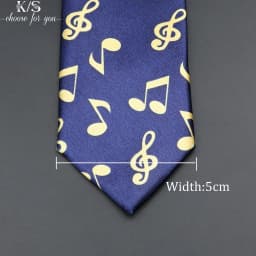 Classic Fashion Men's Music Tie Holiday Festival Printed Piano Guitar Smiling Face Polyester 5cm Width Black Wihte Necktie Gift