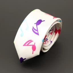 Classic Fashion Men's Music Tie Holiday Festival Printed Piano Guitar Smiling Face Polyester 5cm Width Black Wihte Necktie Gift