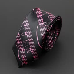 Classic Fashion Men's Music Tie Holiday Festival Printed Piano Guitar Smiling Face Polyester 5cm Width Black Wihte Necktie Gift