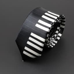 Classic Fashion Men's Music Tie Holiday Festival Printed Piano Guitar Smiling Face Polyester 5cm Width Black Wihte Necktie Gift