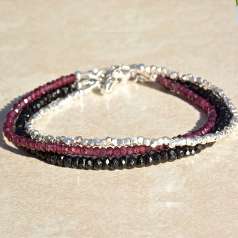 Garnet Gemstone Bracelet Beaded Bracelet