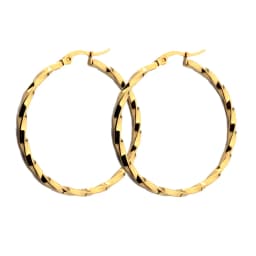 BTEN Gold Color Stainless Steel Big Hoop Earring for Women Large Hoops Fashion Design Ladies Ear Fashion Jewelry Part