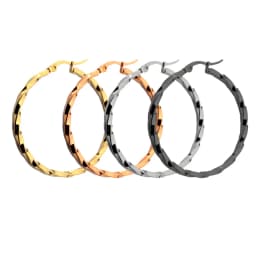BTEN Gold Color Stainless Steel Big Hoop Earring for Women Large Hoops Fashion Design Ladies Ear Fashion Jewelry Part