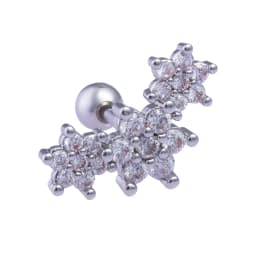1PC Cartilage Earring for Women Stainless Steel Crystal CZ Flower Helix Ear Studs Punk Ear Piercing 16G Tragus Conch Bar Jewelry