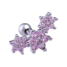 1PC Cartilage Earring for Women Stainless Steel Crystal CZ Flower Helix Ear Studs Punk Ear Piercing 16G Tragus Conch Bar Jewelry