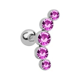 1PC Cartilage Earring for Women Stainless Steel Crystal CZ Flower Helix Ear Studs Punk Ear Piercing 16G Tragus Conch Bar Jewelry