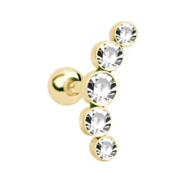 1PC Cartilage Earring for Women Stainless Steel Crystal CZ Flower Helix Ear Studs Punk Ear Piercing 16G Tragus Conch Bar Jewelry
