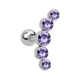 1PC Cartilage Earring for Women Stainless Steel Crystal CZ Flower Helix Ear Studs Punk Ear Piercing 16G Tragus Conch Bar Jewelry