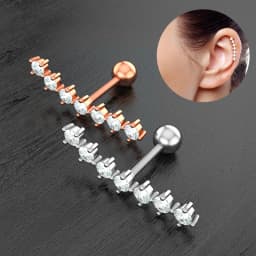 1PC Cartilage Earring for Women Stainless Steel Crystal CZ Flower Helix Ear Studs Punk Ear Piercing 16G Tragus Conch Bar Jewelry
