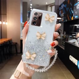 Luxury Bling Glitter Case For Samsung Galaxy S26 S24 Ultra S23 S22 Plus S21 S25 FE A55 A35 A16 A56 Strap Lanyard Silicone Cover