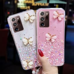Luxury Bling Glitter Case For Samsung Galaxy S26 S24 Ultra S23 S22 Plus S21 S25 FE A55 A35 A16 A56 Strap Lanyard Silicone Cover