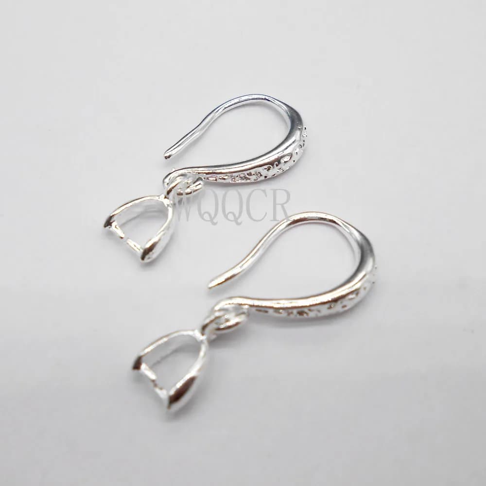 10X Lot Jewelry Findings 925 Sterling Silver DIY Jewelry Making Earrings Matte Surface Clip Hooks Earring Making Supplies
