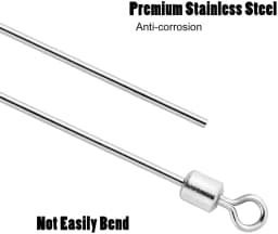 60Pcs Spinner bait Shaft with Barrel Swivels Stainless Steel Spinner Metal Wire Drop Shot Rig Making DIY Fishing Accessories