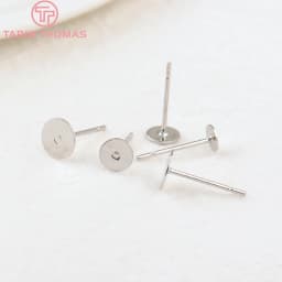 (3729)20PCS 4MM 5MM 6MM 8MM 10MM 24K Gold Color Brass Round Disk Stud Earrings High Quality Diy Jewelry Findings Accessories