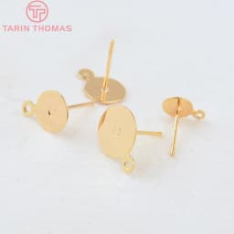 (3729)20PCS 4MM 5MM 6MM 8MM 10MM 24K Gold Color Brass Round Disk Stud Earrings High Quality Diy Jewelry Findings Accessories