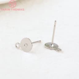 (3729)20PCS 4MM 5MM 6MM 8MM 10MM 24K Gold Color Brass Round Disk Stud Earrings High Quality Diy Jewelry Findings Accessories
