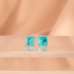 Cellacity Classic Sterling Silver Stud Earrings With Square Shape 7*7mm Paraiba Gemstones Silver Female Fine Jewelry Gift