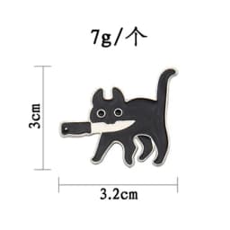 Cartoon Creative Black Cat Modeling Pop-Enamel Pin Lapel Badges Brooch Funny Fashion Jewelry for Women Men Gift