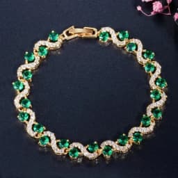 Fashion Exquisite Color Crystal Inlaid Ladies Charm Bracelet Engagement Wedding Jewelry