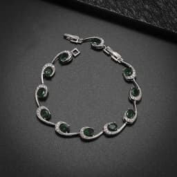 Fashion Exquisite Color Crystal Inlaid Ladies Charm Bracelet Engagement Wedding Jewelry