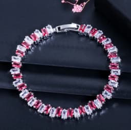 Fashion Exquisite Color Crystal Inlaid Ladies Charm Bracelet Engagement Wedding Jewelry