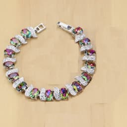 Fashion Exquisite Color Crystal Inlaid Ladies Charm Bracelet Engagement Wedding Jewelry