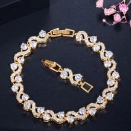 Fashion Exquisite Color Crystal Inlaid Ladies Charm Bracelet Engagement Wedding Jewelry