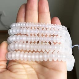 Matte Frosted White Quartz Crystal Rondelle Beads 6 8 10mm Round Loose Spacer Beads For Jewelry DIY Bracelet Accessories 15''