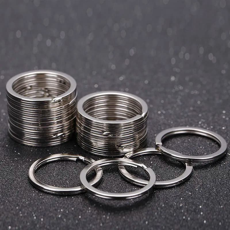 20pcs Stainless Steel Split Key Rings 1.5x25mm Jump Rings Metal Hook Ring for Keychain Making DIY Handmade Jewelry Accessories