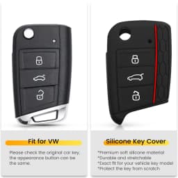 KEEYOU Car-styling Silicone Car Key Cover Case For Volkswagen VW Golf 7 mk7 Skoda Octavia A7 for SEAT Leon Ibiza Fob 3 Buttons