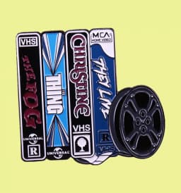 John Carpenter VHS Collection Enamel Pin The Fog The Thing Christine They Live Horror Movie Reel Slasher Killer Goth brooch