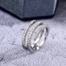 Huitan Geometric Women Ring Shiny Cubic Zircon Bridal Engagement Wedding Party Accessories Fancy Gift Simple Stylish Female Ring