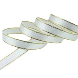(25 Yards/roll) 6mm Gold Edged Single Face Satin Ribbon Wholesale Gift Packing Christmas Decoration Manual DIY Ribbons Fabric