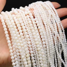 Natural Shell Beads Round Shape Mother of Pearl Punch Loose Isolation Beads for Jewelry Making DIY Bracelet Necklace Accessories