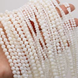 Natural Shell Beads Round Shape Mother of Pearl Punch Loose Isolation Beads for Jewelry Making DIY Bracelet Necklace Accessories