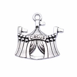 WYSIWYG 5pcs 23x21mm Antique Silver Color Circus Charms Pendant For Jewelry Making DIY Jewelry Findings