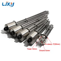 LJXH All 304SS 2'tri Immersion Water Tank Heater Heating Element 3/4.5/6/9/12KW 220/380V for Homebrew with Clamp & Coupling