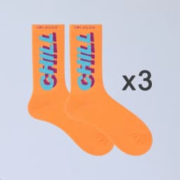 3 Pairs STAY COOL CHILL Letters Hip Hop Harajuku Pink Men's Socks Skateboard Orange Cotton Colorful Letter Long Women Sock